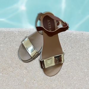 Gold Flatform sandal